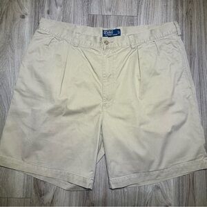 Pleated Khaki Shorts